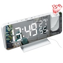 LED 온습도 LED 탁상시계, 화이트