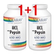 솔라레이 베타인 HCL 위드 펩신 소화효소제 650mg 250베지캡슐 2개