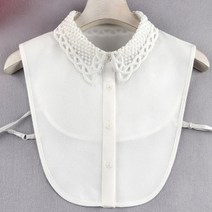 페이크 카라 넥케이프 패션 화이트 셔츠 분리형 칼라 쉬폰 꽃 옷깃 블라우스 예쁜 정장 드레스 인조 숙녀