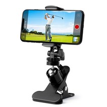 lanmu 골프 스마트 폰 스탠드 홀더 골프 촬영 스윙 기구 폼 교정 동영상 촬영 훈련 도구 클립 식 각도 조정 자유 접이식 안정성 골프 용품 골프 방 사무실 골프자세고정기