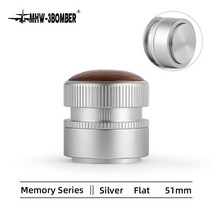 선물용커피템퍼 커피용품 51mm/58.35mm 커피 탬퍼 자동 리바운드 일정 압력 수평 플랫 탬핑 바리 스타 툴, 03 51mm Silver Flat