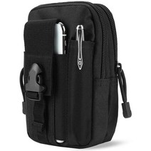 CoreLife 전술 가방 유틸리티 허리 팩 컴팩트 1000D 다목적 군용 등급 파우치 나일론 벨트 휴대폰 홀스터 홀더 포함 아이폰 12 13 프로 맥스 미니 호환 (그린), Black