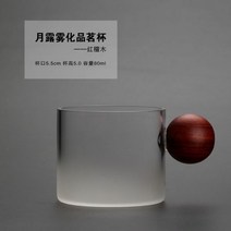손잡이 유리컵 머그컵 아이스 커피잔 홈카페 다기 세트 디자인컵 테이블웨어, 기본_단나무 손잡이 80ML