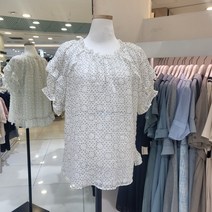 [JJ지고트(JJ JIGOTT)] [JJ JIGOTT]퍼프소매프릴도트무늬블라우스(GK7A0