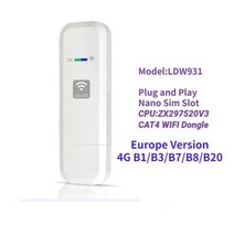 LTE 라우터 데이터쉐어링 LDW931 한국버전 휴대용 차량용 USB 와이파이 라우터, B  유럽 1.3.7.8.채널
