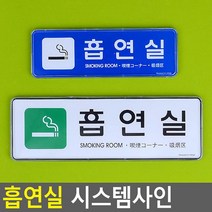 흡연실 국문 영문 일본어 중국어 안내판 부서명표지판 푯말 표찰 사인 오피스 펫말, 소-파랑