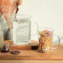 베이킹 손잡이 500ml 1L 내열유리 계량컵 비중컵 쿠킹, 크로크 계량컵 (MC02 500ml)