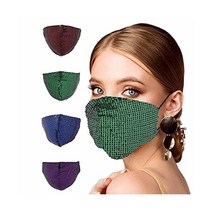 Barode Colorful Sequin Face Mask Glitter Masquerade Prom Fatty Clubwear Halloween for Women & Girls