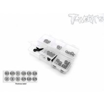 와샤 와셔 Aluminum 3mm Bore Washer Set ( Black ) 0.5 0.75 1 2 3 5mm Each 10pcs. (#TA-140BK), cm