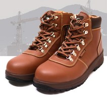 노가다 현장직 발목높은 경량 갈색 안전화 공장 보호