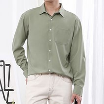 [오버나인] 남자 빅사이즈 구김없는 남방 4XL 무지 긴팔 셔츠