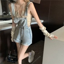 휴양지점프수트 데님 반바지 여름 여성 디자인 데이트 패션 감성 트렌디 꾸안꾸