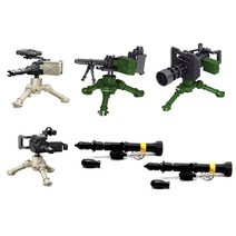 Decool 레고형 밀리터리 무기 6종 세트 미니 피규어 미포함 바주카포 박격포