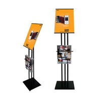 철제 잡지꽂이 카다로그 팜플렛 브로셔 진열 거치대, 꽃보다가구 카탈로그스탠드-블랙