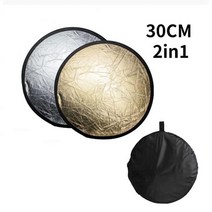 반사판 휴대용 원형 고정 촬영 소품 유튜브 30cm 2in1 골드 실버 휴대용 접을 수있는 빛 라운드 사진 라이, 01 30cm Reflector_01 금