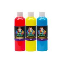 키즈 핑거페인트 형광색 250ml 3색 세트 / 키즈맘아트 유아 물감 미술 그림 놀이 촉감 오감 발달 형광 감성 손가락물감 어린이집 유치원 드로잉 키즈 카페 집콕 엄마표미술 홈스쿨