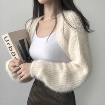 리리의감각 여성 크롭 볼레로 봄 가을 솔잎 가디건