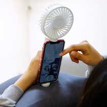 엠팬 휴대용 선풍기 2 무소음 핸드폰거치 캠핑선풍기 핸디 미니 손선풍기, 블랙