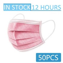안전마스크 일회용 블랙 페이스 마스크 3 레이어 Meltblown 필터 안전 통기성 마스크 마스카라 quirurgicas homologadas masque mouth mask, Pink-50pcs, Pink-50pcs