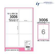 레이테크 다용도 박스 소포 물류관리용 라벨지 폼텍 호환 100매, 물류관리용 6칸 (LTP2113)