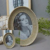 TYDL 라탄 타원 액자, 1개