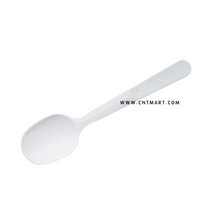 코디마트 일회용 플라스틱 숟가락 빙수스푼 14.5cm 흰색 벌크포장 100개, 1팩
