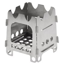 lixada 야외 휴대용 캠핑 목재 스토브 알코올 트레이와 경량 포켓 스테인레스 스틸 접는, M, 중국