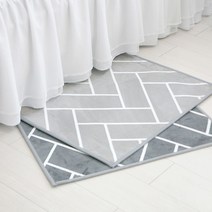 국산 헤링본 사각 발매트 그레이 챠콜 50x70
