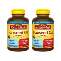 네이처메이드 플랙씨드 오일 1400mg 100정 2병/ Nature Made Flaxseed Oil 1400mg 100 Softgels 2pack, 2개, 100개