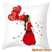 카라반 레드 립 베개 케이스 발렌타인 데이 카페 캐러밴 호텔 장식 던져 베개 쿠션 커버 거실 소파 베개, 03 WT2