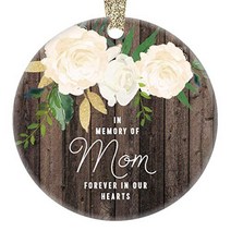 In Memory of Mom Ornament Mother Memorial Remembrance Christmas Gift Xmas Mama Mommy Angel Loving Ke, 1