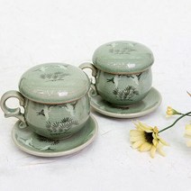 (2종)청자 상감 송학1인 다기세트