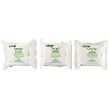 Simple 페이셜 물티슈 미셀라 25개 (6개 팩), 25 Count (Pack of 3)