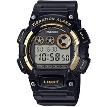 카시오 casio 스탠다드 디지털 맨즈 손목시계 진동 기능 탑재 w-735h-1a2v 해외 모델 블랙×골드 병행 수입품