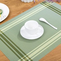 일본식 베이지 단열매트 테이블매트 45X30CMVC 그린단열식매트 티테이블매트, 녹색, 하나