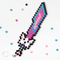 디폼블럭 미니 키링 고리 강아지 칼 8mm 패키지 세트, 단품