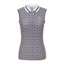 LPGA 여P 크라운볼 패턴프린트 요꼬에리 슬리브리스 L192TS585P