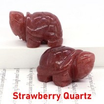 고급 벼루 돌벼루 서예용품 단계연 동상 홈 풍수 장식 액세서리 천연 돌 영기 동물 그림 수족관 치유 크리스탈 조각, Strawberry Quartz+5pcs