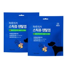 펫생각 하루치카 갈퀴형 강아지 덴탈 껌 입냄새 14개입 168g x 1개, 스틱츄  2개 (28개입)