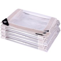 하비타프 두꺼운 야외 방수 타포린 정원 Pergola 클리어 레인 커버 발코니 커튼 천, 03mm Thickness+25x5m