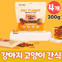강아지 치석제거 치아 관리 영양제 고양이 간식 구취 제거 뼈다귀모양 산양유 프로폴리스 함유, 4개