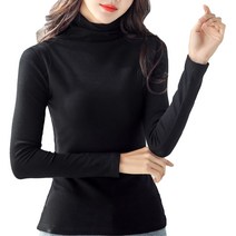 하이넥 블라우스 니트 면접 여성용 터틀넥베이스 셔츠캐주얼 솔리드 컬러 긴 소매 티셔츠핏 보온 탑여성 풀오버 인과 티셔츠