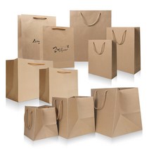 리드홈 두껍고 튼튼한 크라프트 무지 종이 쇼핑백 친환경 단색 고급 선물포장 미니 소형 대형, 크라프트 도시락