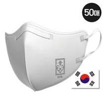 진짜 국가대표가 쓰는 국가대표마스크 KF94 새부리형 화이트/블랙/그레이. 카타르 응원 국가대표축구팀 KFA, 화이트, 50매(1박스)