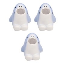 차차미 3P 귀여운 동물 캐릭터 칫솔꽂이 거치대 연필 펜 꽂이, 3개, 상어