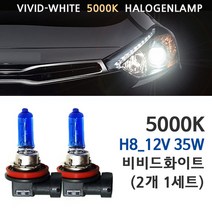 5000K 비비드화이트 현대 그랜져 자동차램프 전조등 상향등 하향등 안개등, 5000K 그랜져TG 안개등 H8(2개1세트), 1세트, H8