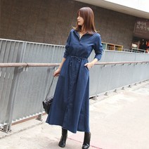 삐까삐까 버킨살롱드 데님롱원피스