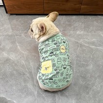(토토네) 곰돌이 포켓 나시티 프렌치불독옷 강아지옷 TO-32, 아이보리