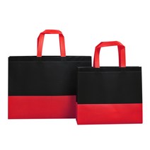 컬러 부직포 쇼핑백 (대형 중형 소형) 튼튼한 타포린백 선물 가방, 17.투톤 그린 대형(44x33cm) TG2