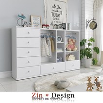진디자인 베이비장 아기옷장 서랍장 행거 유아 아동 아이 수납장 A오픈형, 600 수납장 화이트